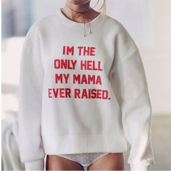 Daydream Nation The Only Hell My Mama Ever Raised SS, White and Red. Medium. NWT - Picture 1 of 8